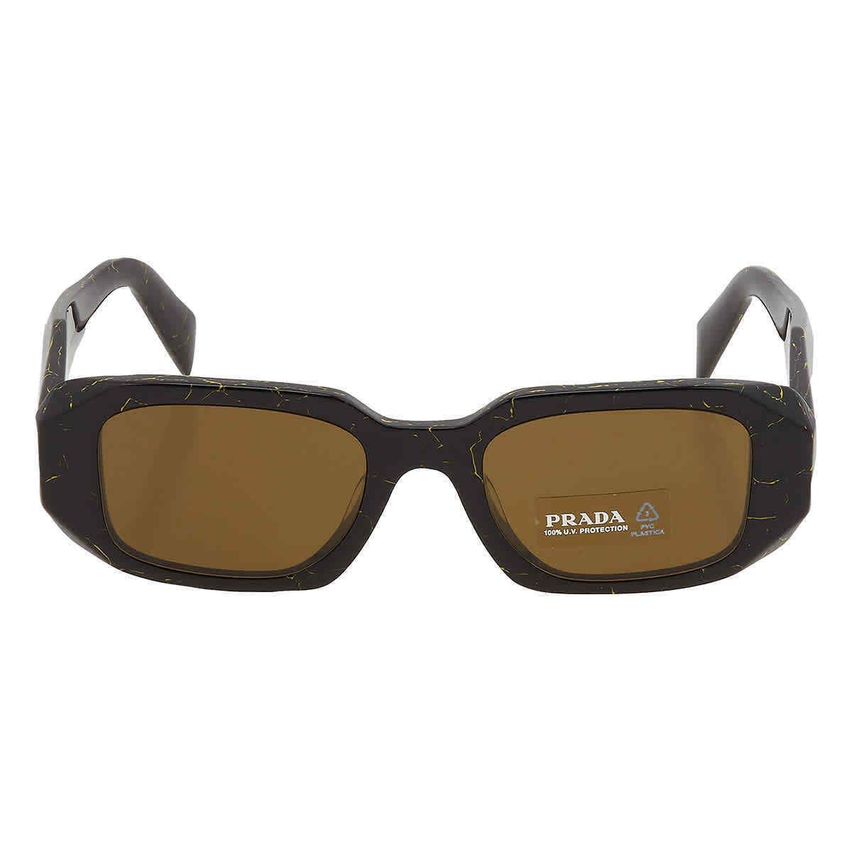 Prada Dark Brown Rectangular Ladies Sunglasses PR 17WSF 19D01T 51 PR 17WSF