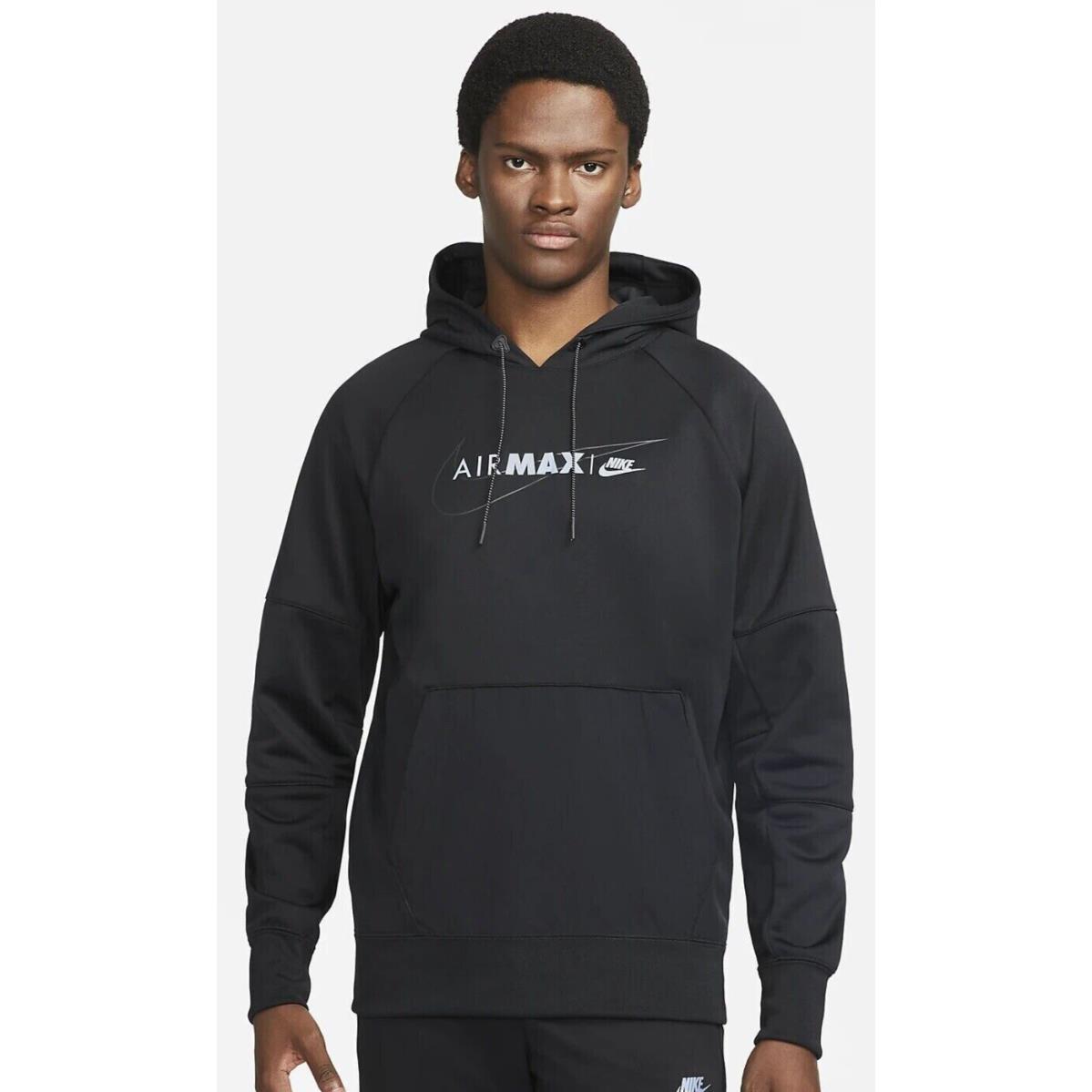 Nike Sportswear Air Max Fleece Black Pullover Hoodie Mens Medium DJ5079-010