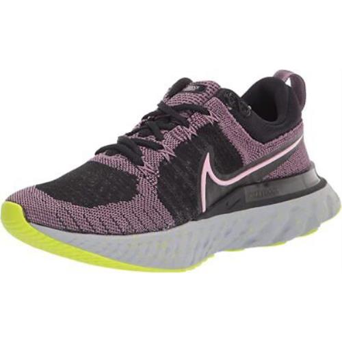 Nike Women`s React Infinity Run FK 2 Running Shoe Black/purple 6.5 B Medium US - Black/Purple , Black/Purple Manufacturer