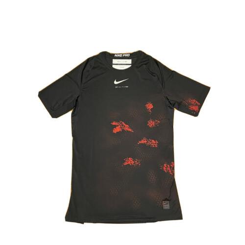 Nike 1017 Alyx 9SM Pro Compression Short Sleeve Shirt Black Red Men s Size 2XL