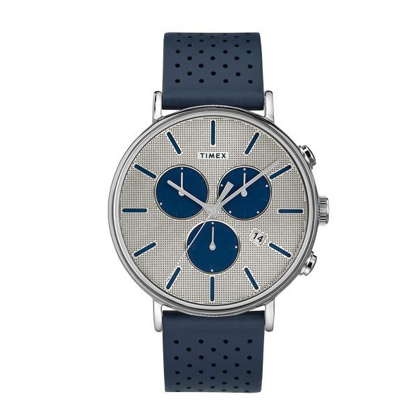 Timex Fairfield TW2R97700VQ Men`s Supernova Leather Band Chronograph Watch
