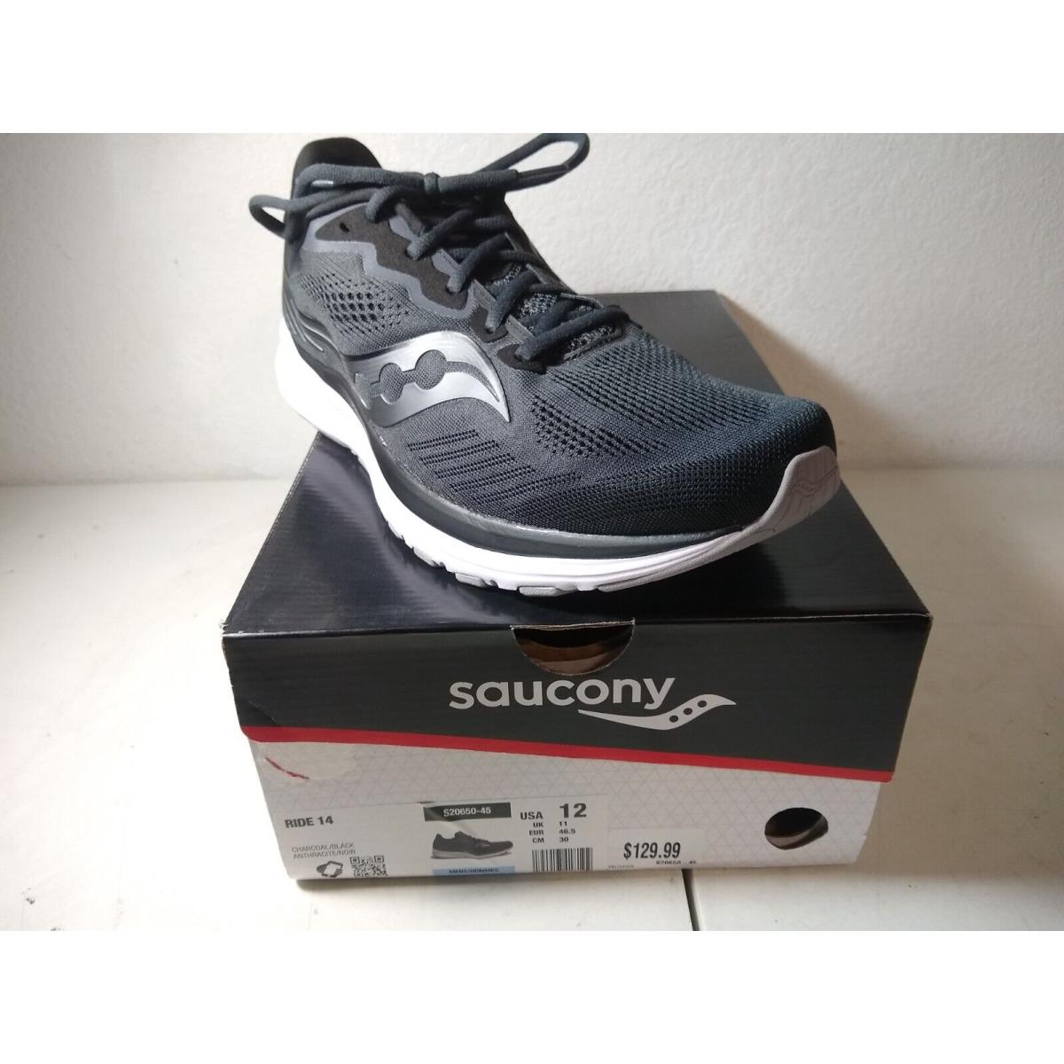 Saucony Ride 14 Running Shoes - Men`s Size 12 - Charcoal - New/never Worn