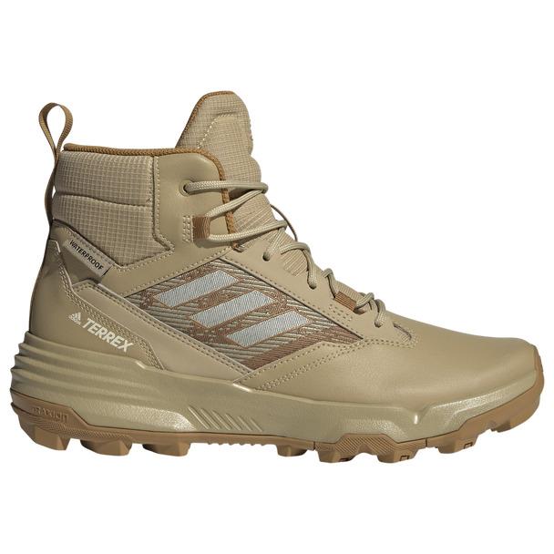 Adidas GZ3969 Men`s Unity Leather Mid Rain.rdy Hiking Shoes - Beige/black