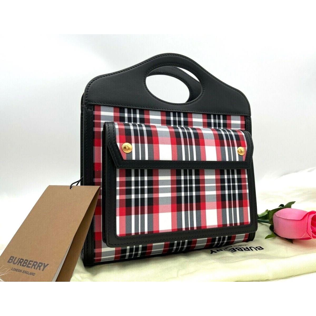 Burberry Pocket Vintage Check Cotton Cutoff Handle Tote Bag In Multi