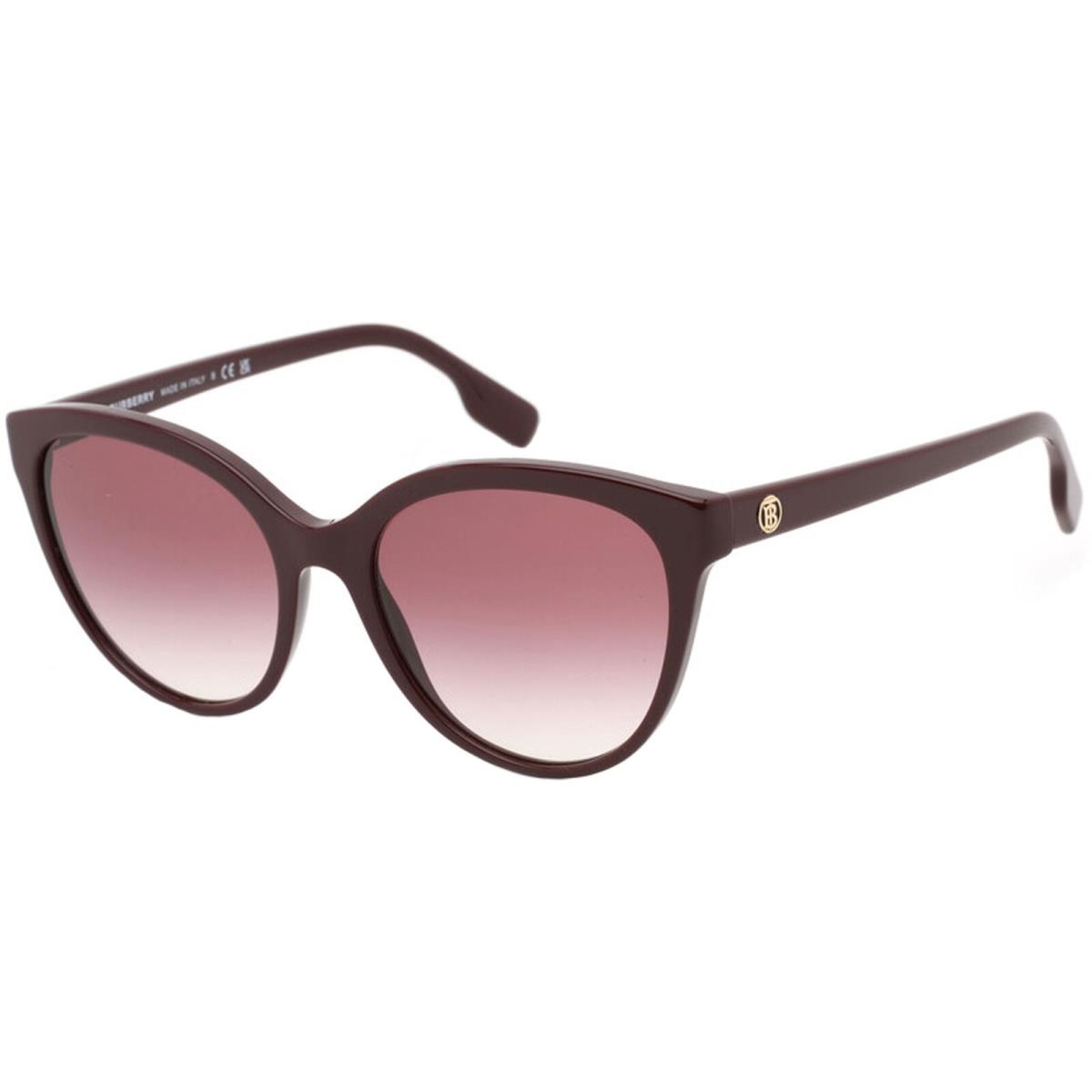 Burberry Women`s Sunglasses Betty Full Rim Bordeaux Plastic Frame 0BE4365 39798H - Frame: Bordeaux, Lens: Violet