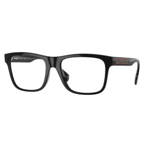 Burberry Carter BE2353 3001 Eyeglasses Men`s Black Full Rim Square Shape 53mm