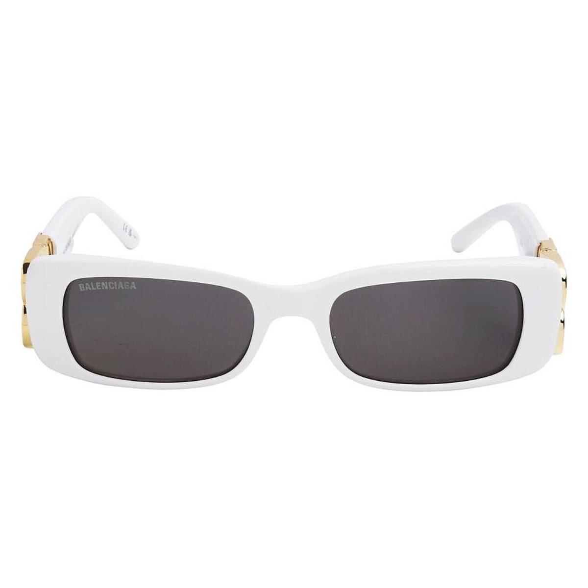 Balenciaga Dynasty 0096 White Gold 011 Fashion BB Logo Narrow Sunglasses BB0096