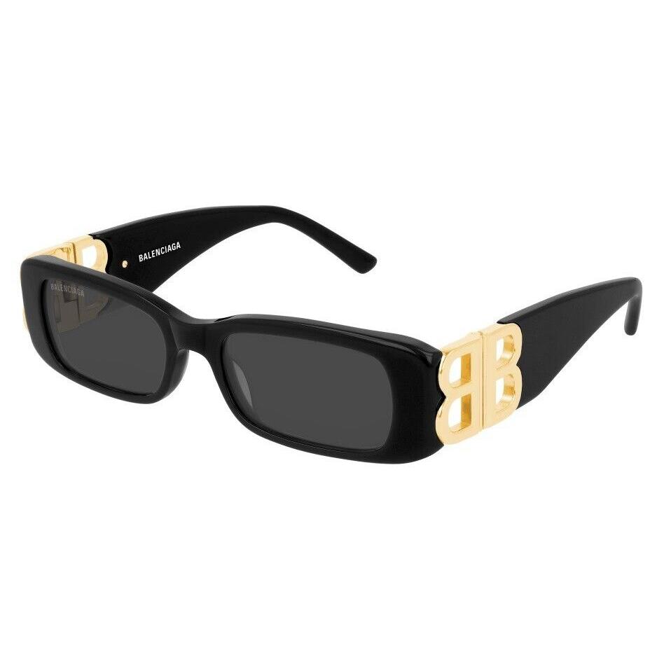 Balenciaga Sunglasses BB0096S 001 Black Gold 51/18/130 with Case - Frame: Black, Lens: Gray