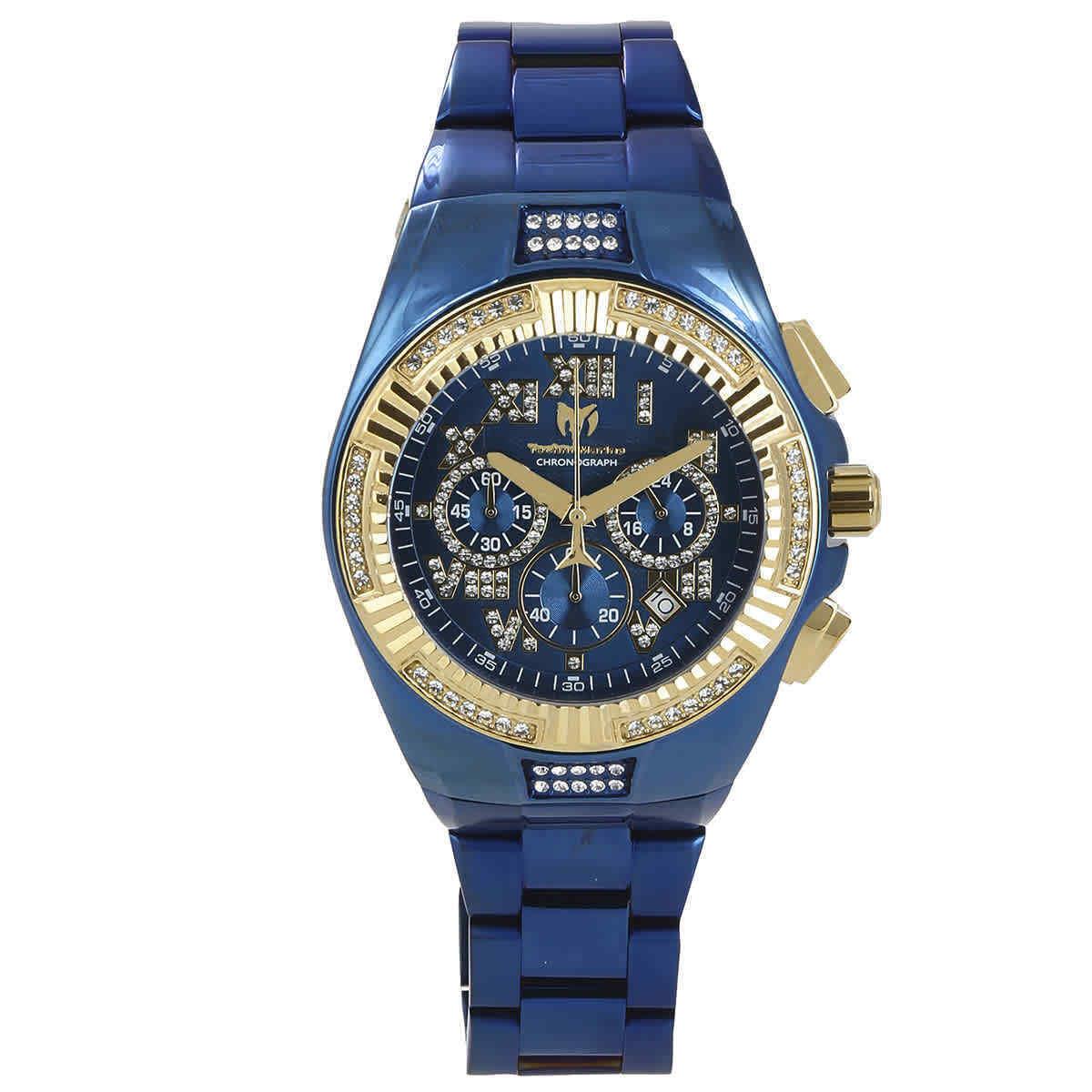 Technomarine Cruise Chronograph Quartz Crystal Blue Dial Men`s Watch TM-121238