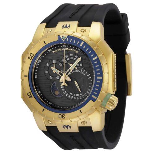 Technomarine Men`s Watch Manta Sea Chrono Gunmetal Dial Black Strap TM-220026