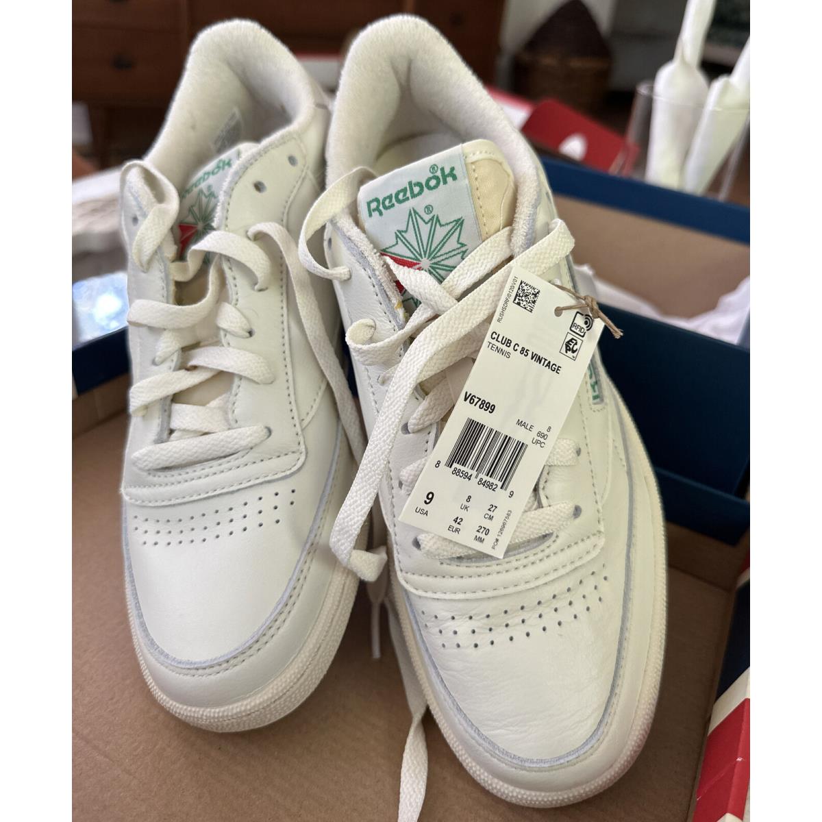 Reebok Men`s Club C 85 Vintage Shoes - Off White Men SZ 9