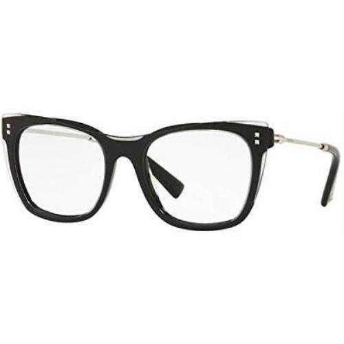 Valentino Eyeglasses VA 3028-5099 Crystal Black Demo Lens 52mm