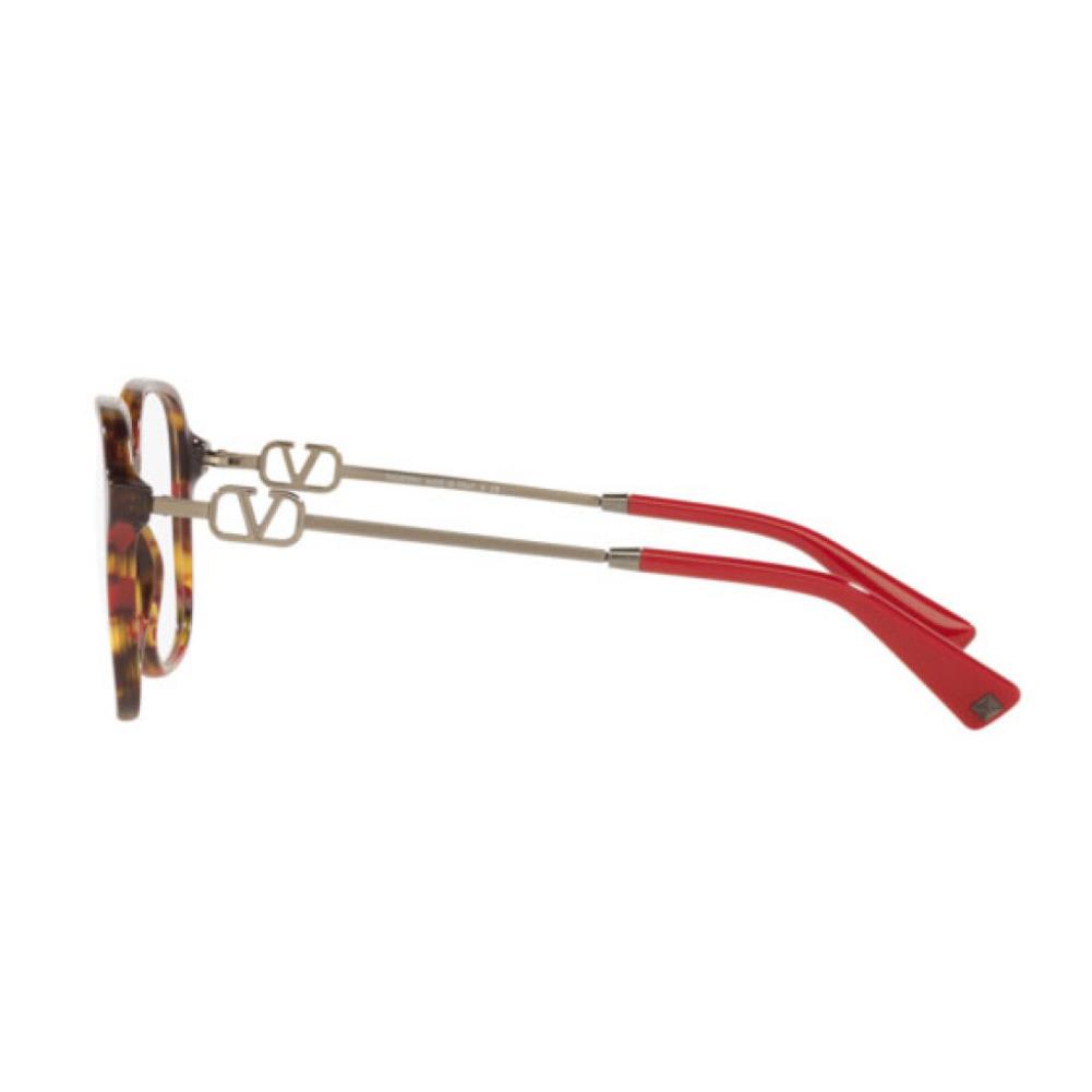 Valentino Eyeglasses VA 3067 - 5189 Red Havana Demo Lens 52mm