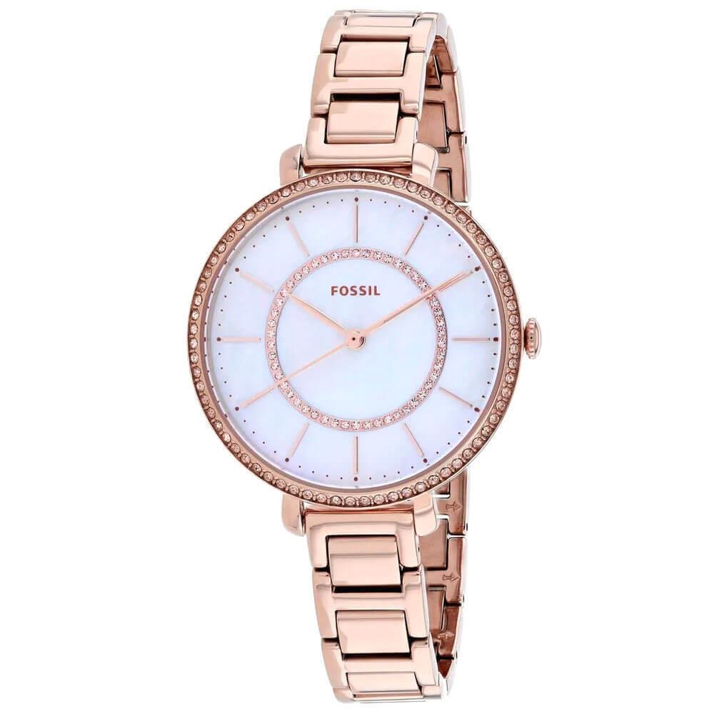 Fossil Women`s Watch Jocelyn Mother of Pearl Dial Rose Gold Bracelet ES4452