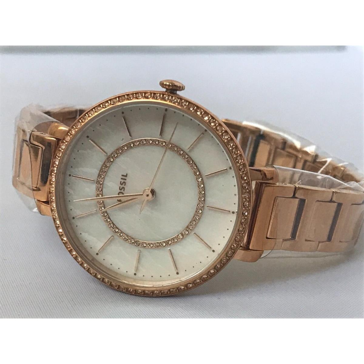 Fossil Jocelyn ES4452 Quartz Crystal Ladies Watch 165 - Dial: Rose Gold, Band: Rose Gold, Bezel: Rose Gold