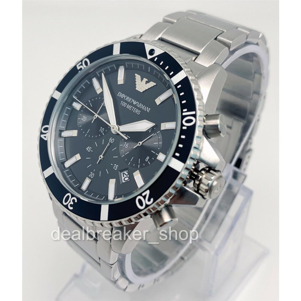 Emporio Armani AR11360 Diver Chronograph Quartz Black Dial Men`s Wrist