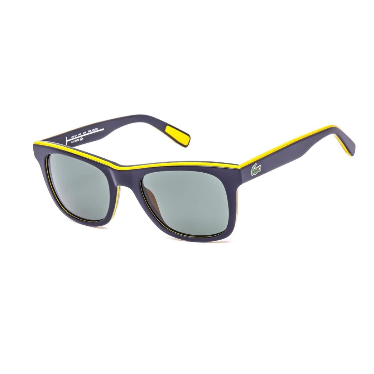 Lacoste Unisex Sunglasses Grey Green Lens Blue/yellow Square Frame L781SP 414 - Frame: Blue/Yellow, Lens: Grey Green