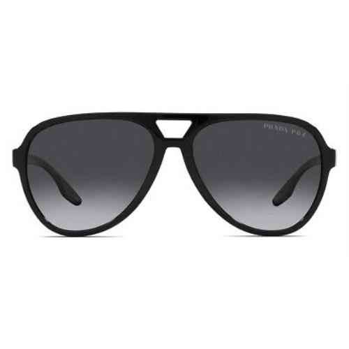 Prada PS 06WS Sunglasses Black Polarized Gray Gradient 59mm