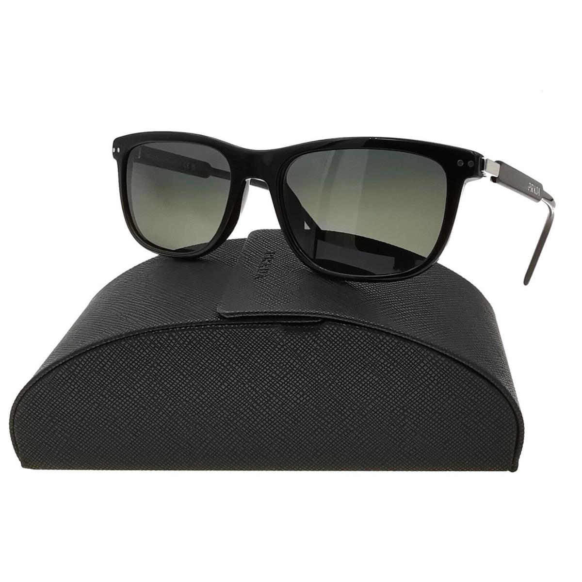 Prada Sunglasses PR 18YS 1AB-03R PR18YS Black W/green Lens Polarized