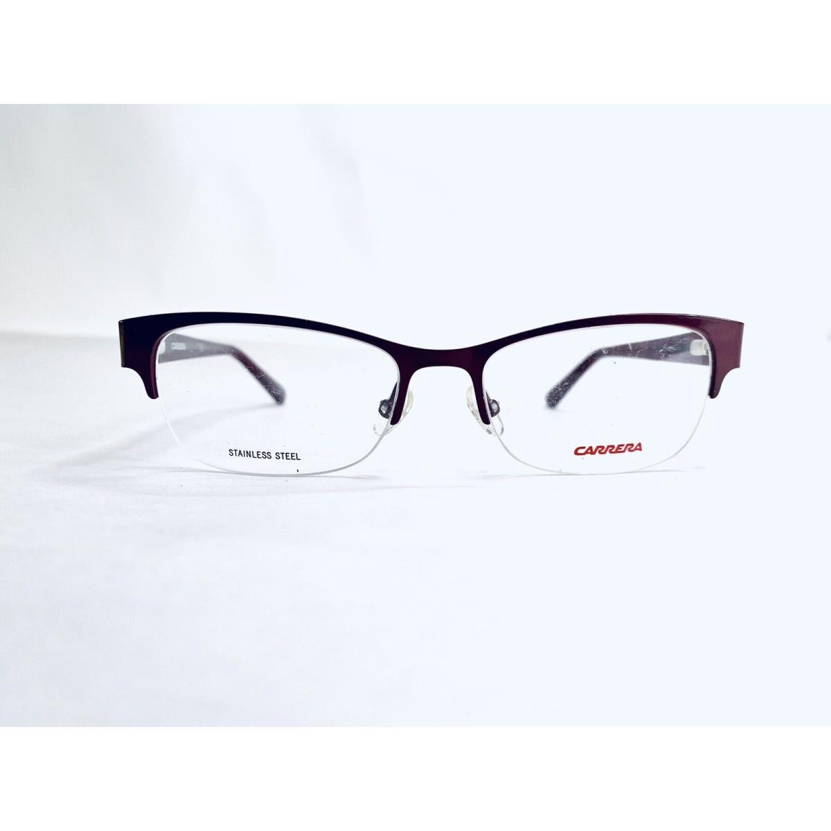 Carrera Eyeglasses Red Maroon Wayfarer Half Rim Lucite CA5537 Msk 50 16 130