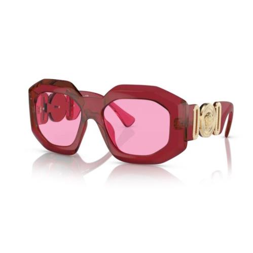 Versace 0VE4424U 388/5 Transparent Red/fuchsia Soft Rectangle Women`s Sunglasses