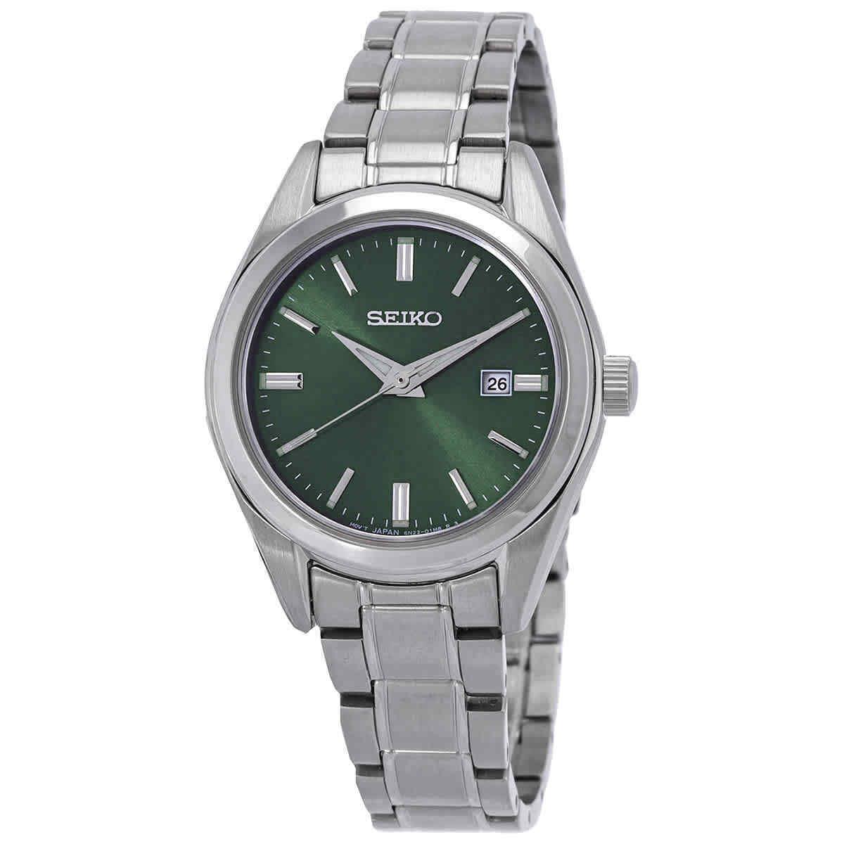 Seiko Essentials Quartz Green Dial Ladies Watch SUR533