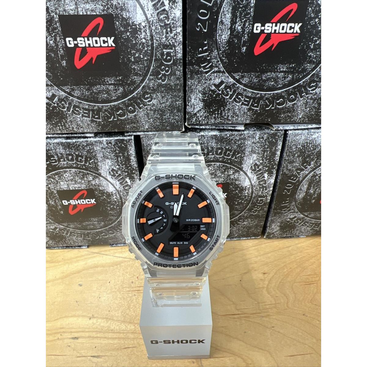 Casio G-shock GA2100SKE-7A Clear Carbon Orange Limited Edition Watch