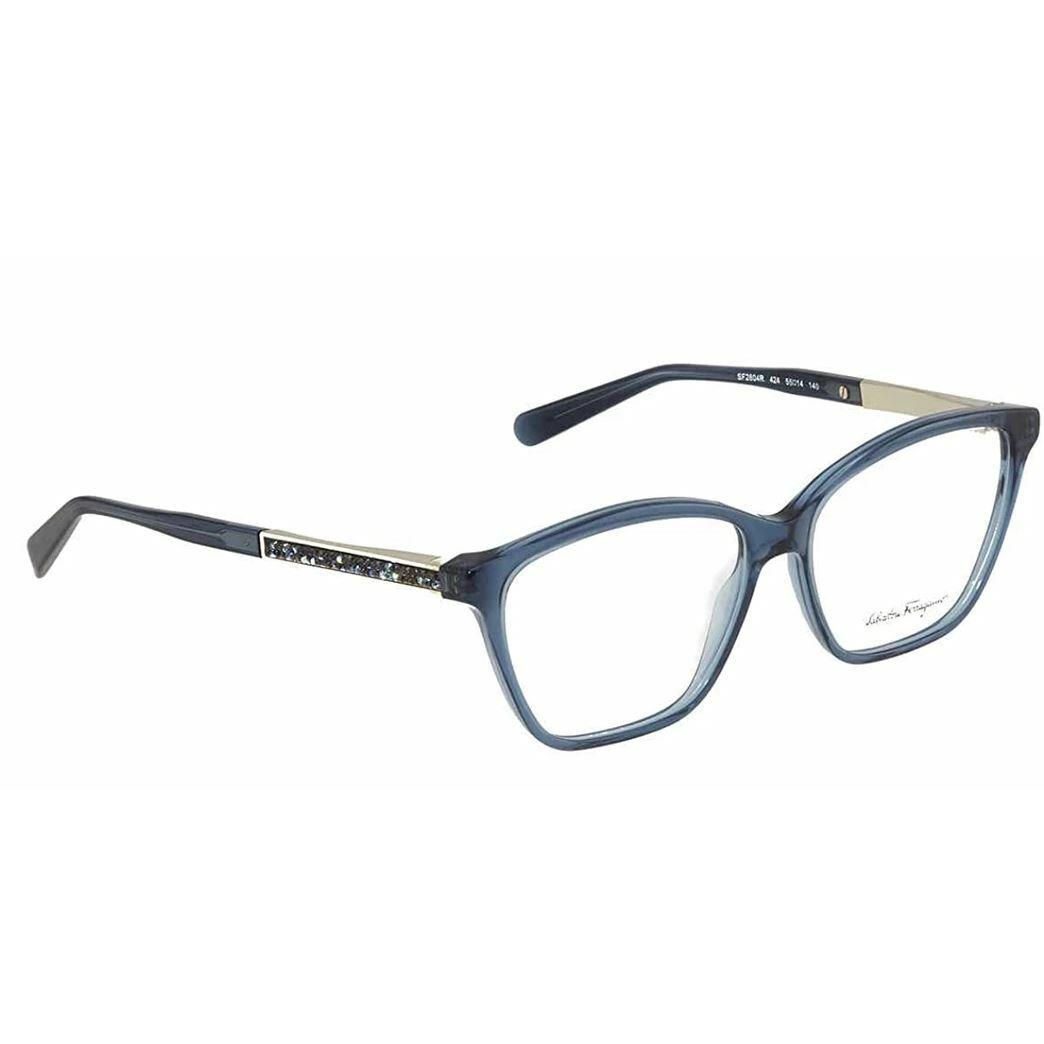 Salvatore Ferragamo Eyeglasses SF2804R 424 Crystal Blue Frames 55MM Rx-able ST