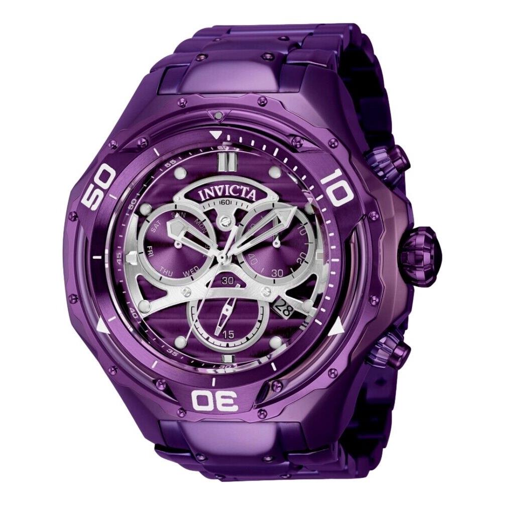 Invicta Mammoth Men`s 54mm Darkest Purple Swiss Chronograph Watch 40786