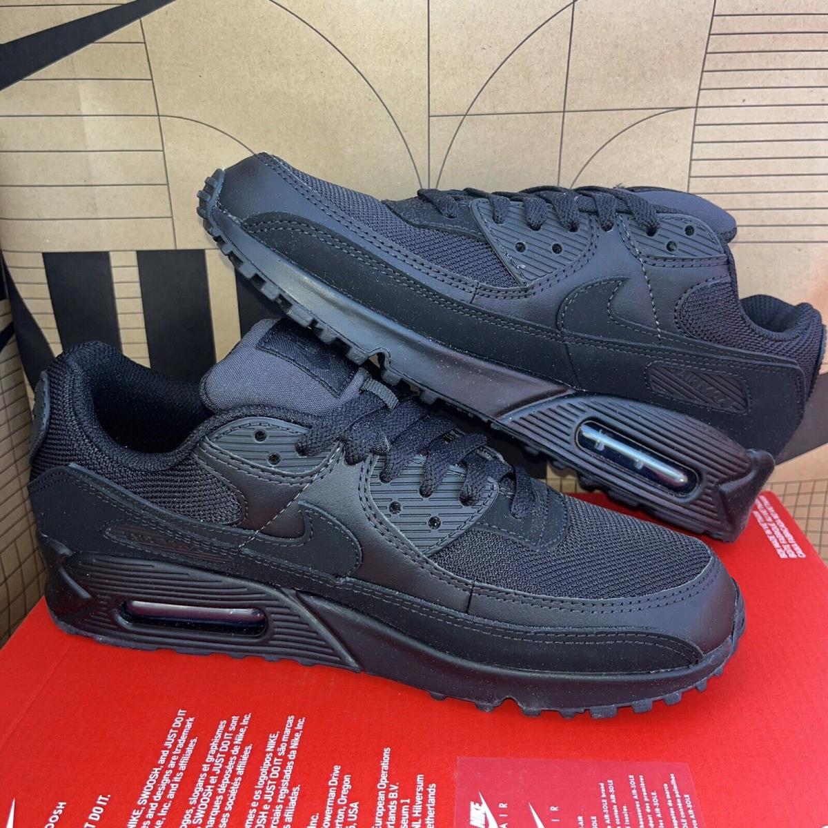 Nike Air Max 90 Men`s Size 12 Triple Black Shoes CN8490-003 - Black