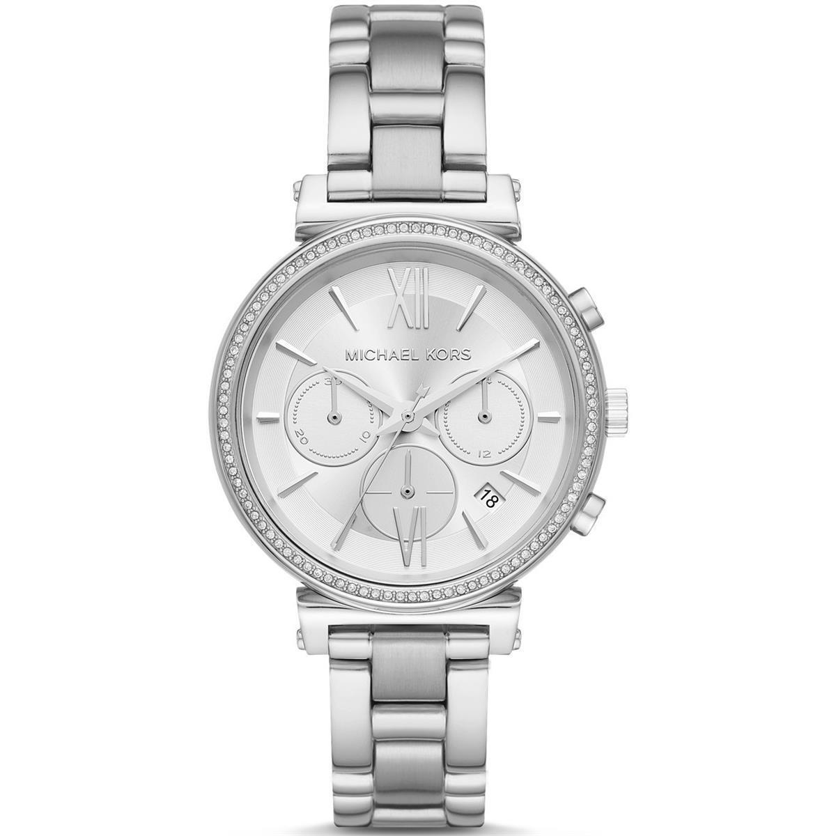 Michael Kors Sofie MK6575 Women`s Silver-tone Chronograph 39mm Watch