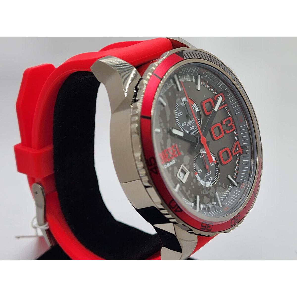 Reloj Diesel Para Hombre Doble Down 2.0 Cronógrafo Rojo Silicona 51 mm  DZ4613 $230 698615145683