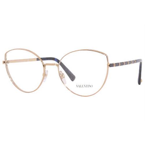 Valentino VA1018 3004 Eyeglasses Women`s Rose Gold Full Rim Cat Eye 53mm