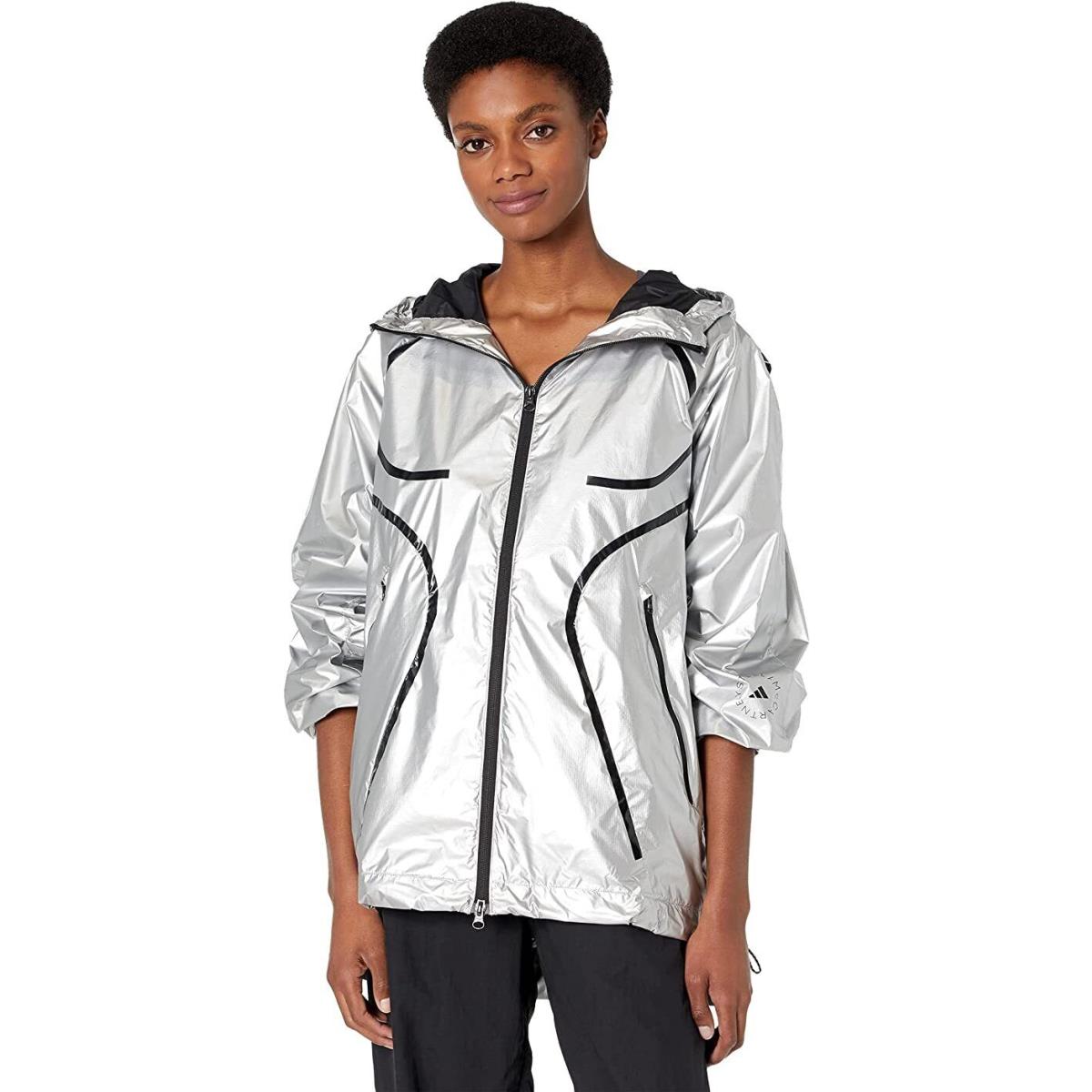 Adidas Women`s Stella Mccartney Truepace Running Jacket Silver Metallic/black