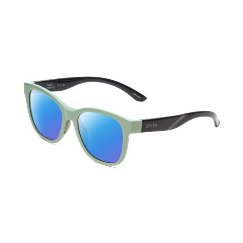 Smith Optic Caper Cateye Designer Polarized Sunglasses Saltwater Green Blue 53mm Blue Mirror Polar