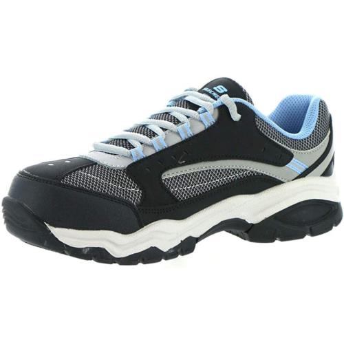 Skechers For Work Women`s Bisco Slip Resistant Shoe Black/Blue