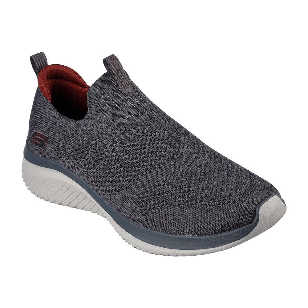 Mens Skechers Ultra Flex 3.0-DEMCHECK Slip ON Gray Mesh Shoes - Gray , Gray Manufacturer