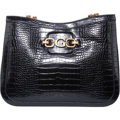 Guess Cb849623 Hensely Croc Womens Tote Bag In Black One Size