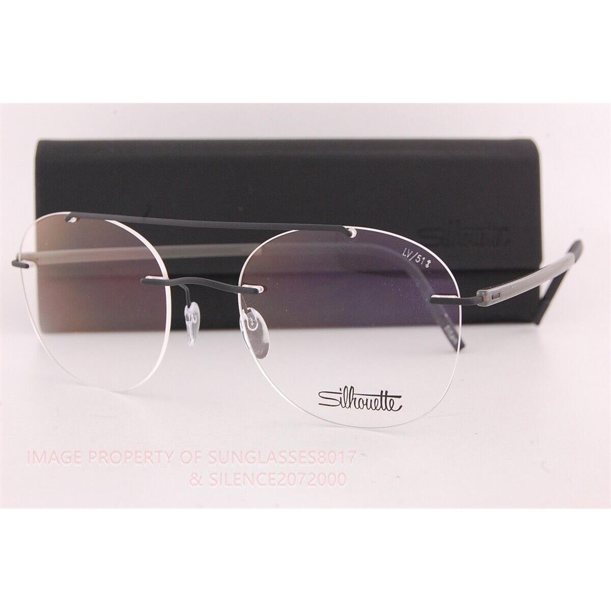 Silhouette Eyeglass Frames The Wave 5567 LV 9040 Black Buffalo Titanium 51mm