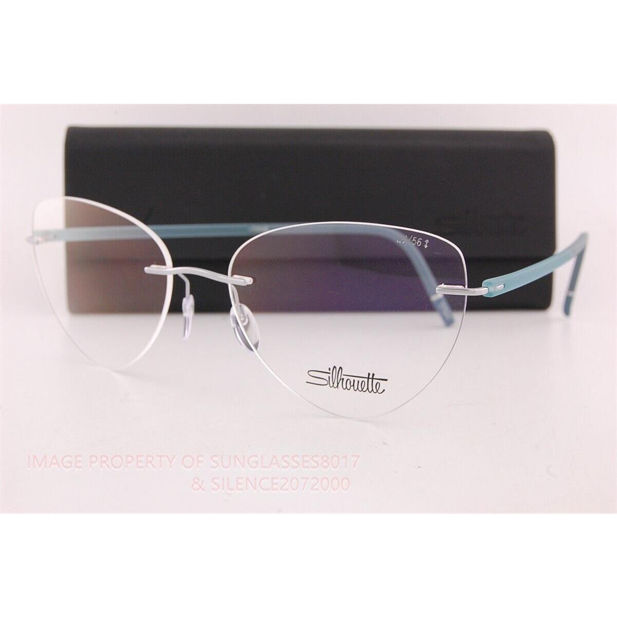 Silhouette Eyeglass Frames The Wave 5567 LU 7110 Silver/ocean Titanium 56mm