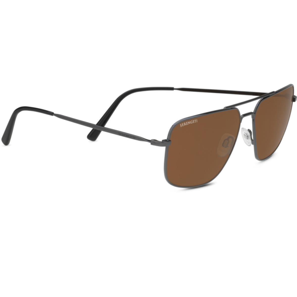 Serengeti Agostino Aviator Sunglasses - Polarized Mineral Glass Lens 8824/ShinyGunmetal/Drivers