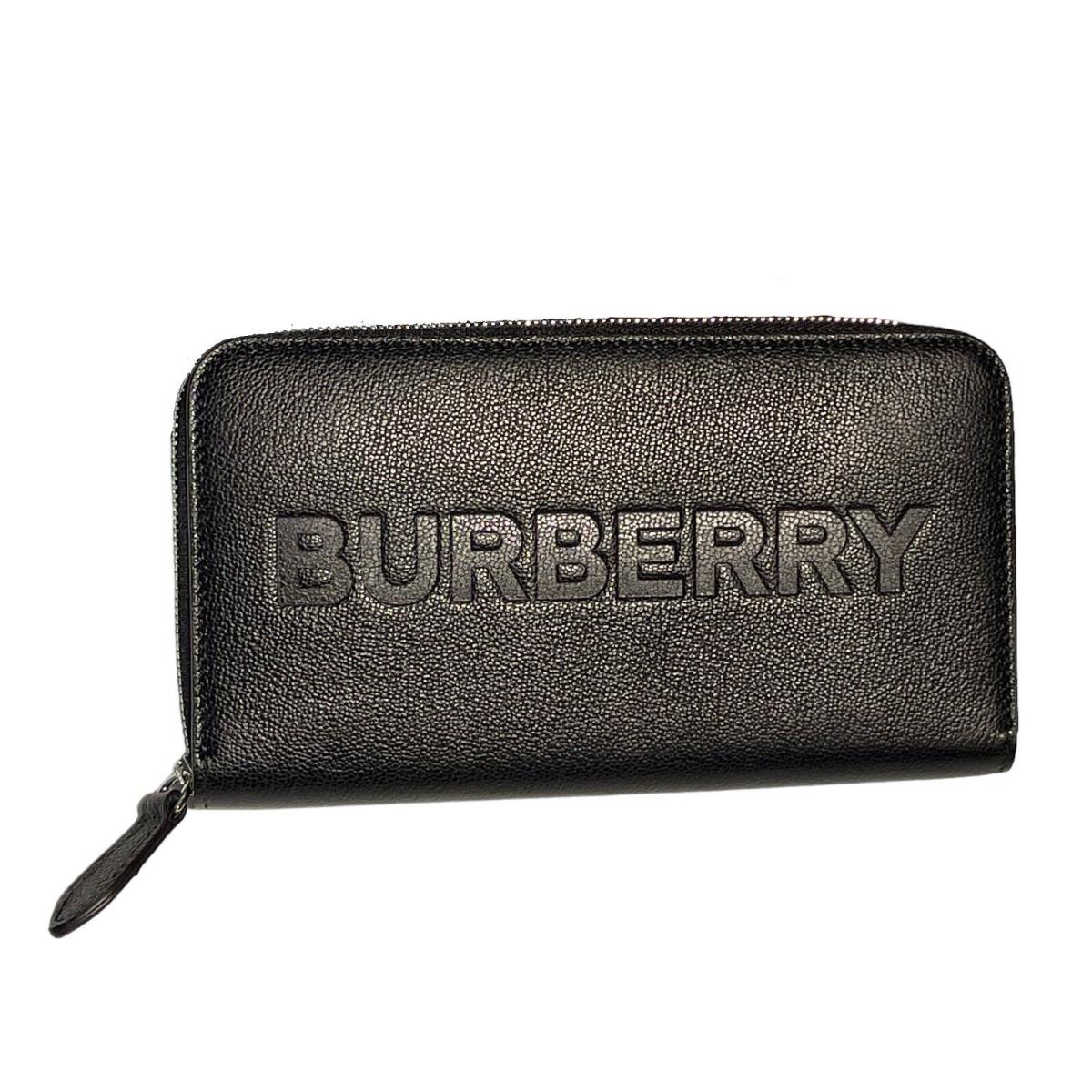 Burberry Elmore Black Leather Zip Around Long Wallet 80528311