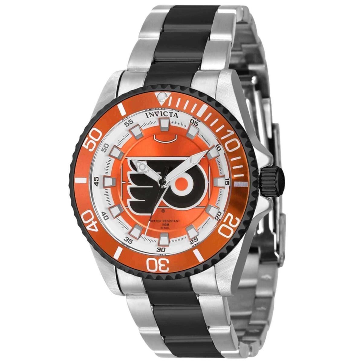 Invicta Women`s Watch Nhl Philadelphia Flyers Black and Silver Bracelet 42215