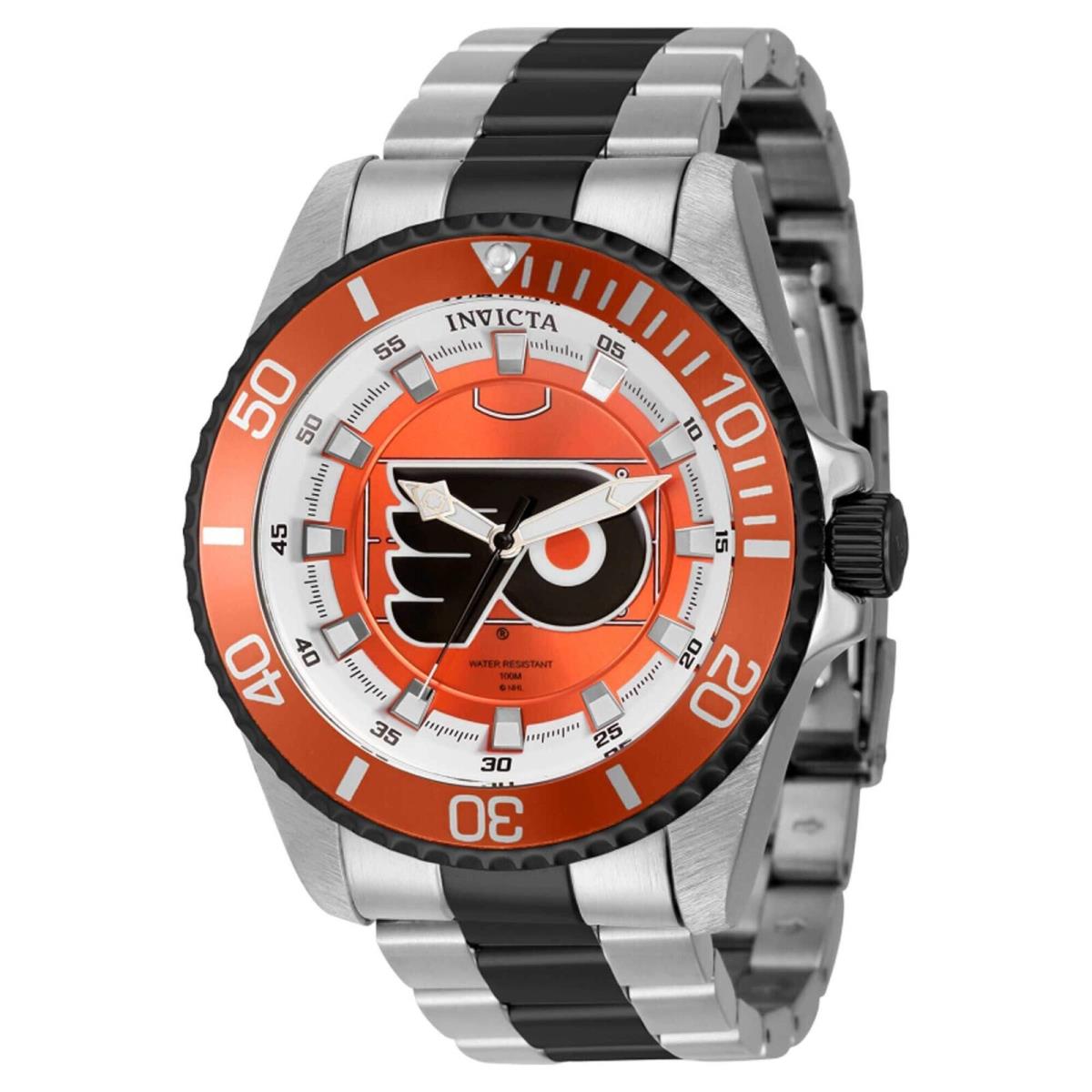 Invicta Men`s Watch Nhl Philadelphia Flyers Red Black Rotating Bezel 42251