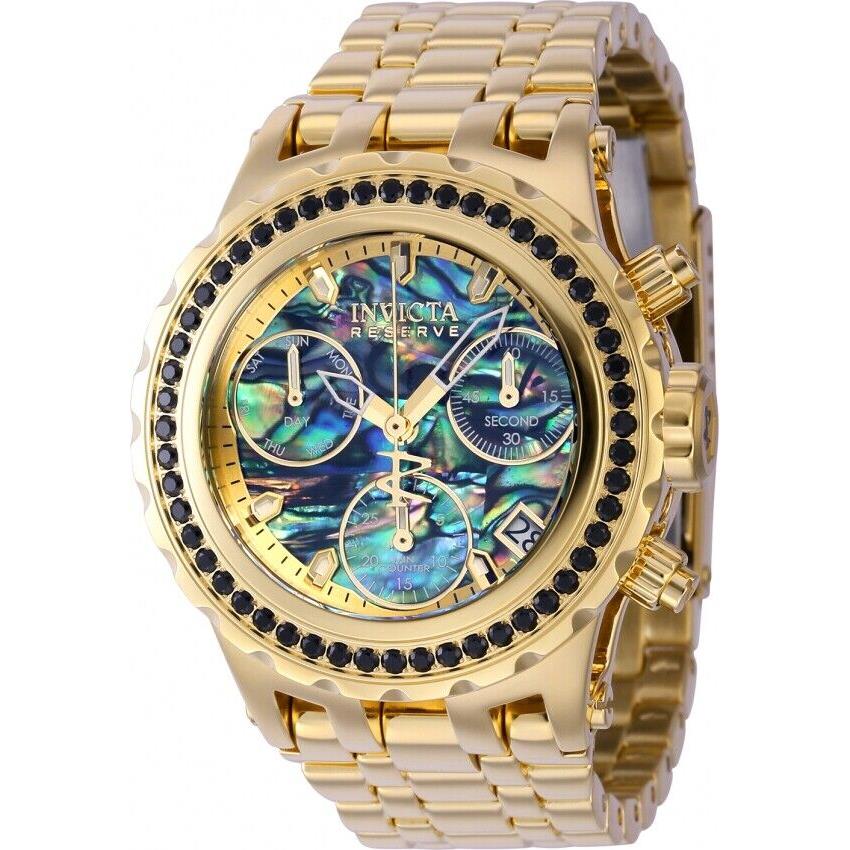 Invicta Subaqua Gold Blue Abalone Dial Gold Tone Women`s Watch 39488