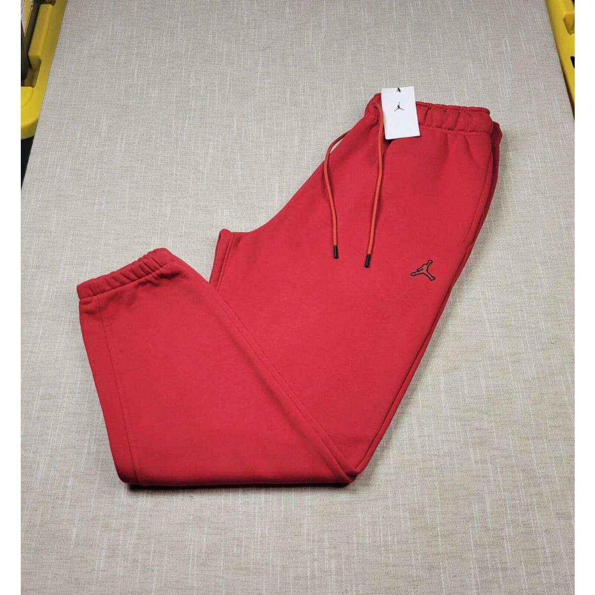 Nike Air Jordan Jogger Pants Large Mens Red Black Fleece Essentials Tapered