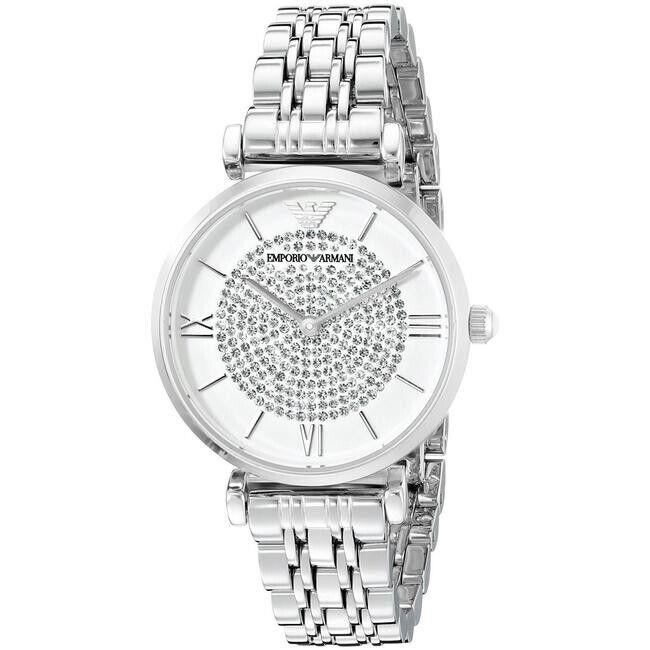 Emporio Armani AR1925 Silver White Dial Stainless Steel Bracelet Women`s Watch