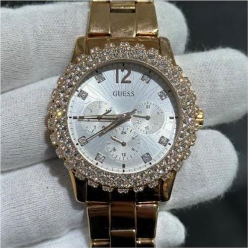 Guess U0335L3 Rose Gold Stainless Steel Crystal Chronograph Ladies Wrist Watch