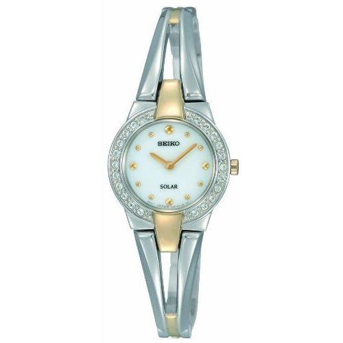 Seiko Women`s SUP052 Two Tone Stainless Steel Analog with White Dial Watch