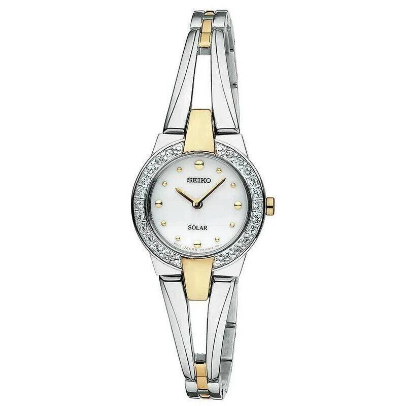 Seiko SUP052 Women`s Solar White Dial Two-tone Stainless Steel Dress Watch